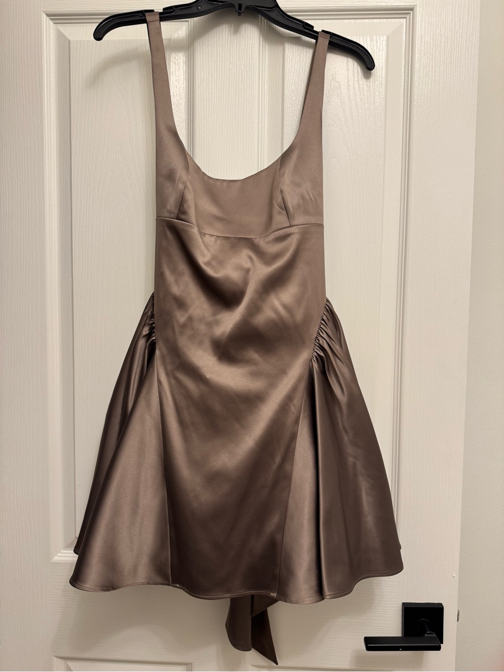 Gianni Bini Taupe Satin Mini Dress